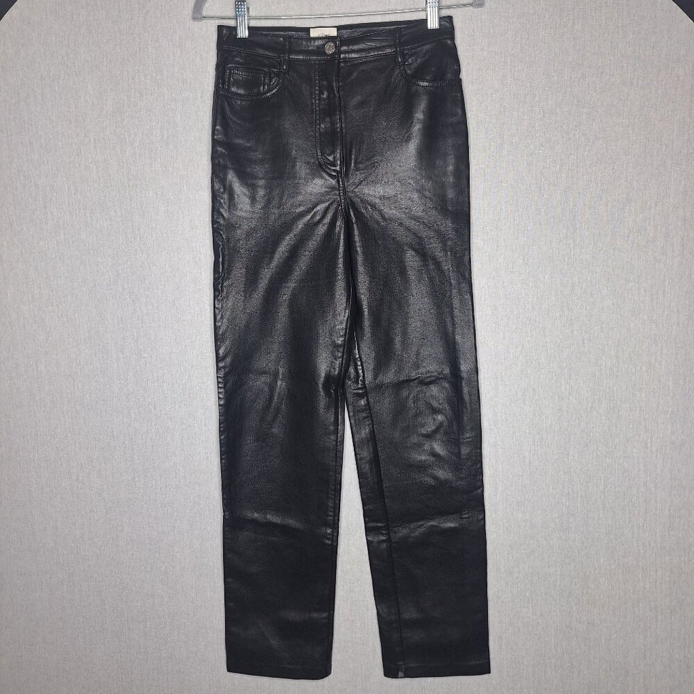💙 Wilfred Ultra Soft Faux Leather High Waist Pants Size 2 Preppy Quite Luxury